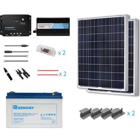 RENOGY 200-Watt Starter Complete Solar Panel Kit Poly Off Grid Solar with Deep Cycle Pure GEL ...