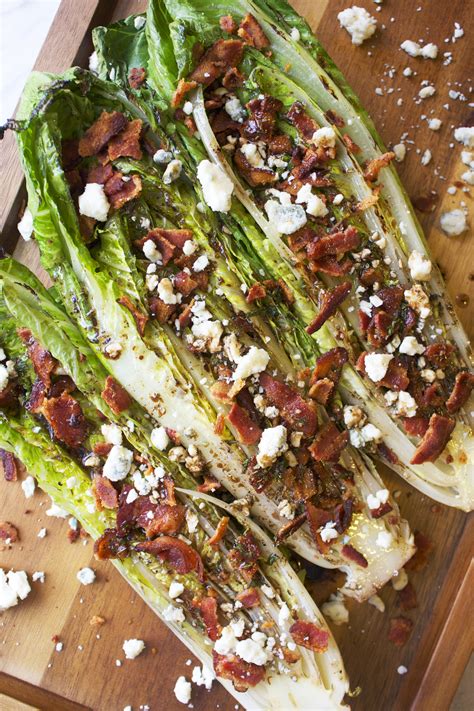 Grilled Romaine Salad with Bacon and Blue Cheese