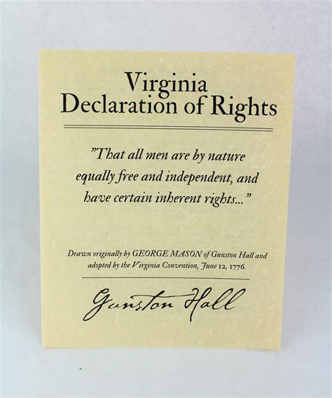 Printed Copy of the Virginia Declaration of Rights - George Mason's Gunston Hall