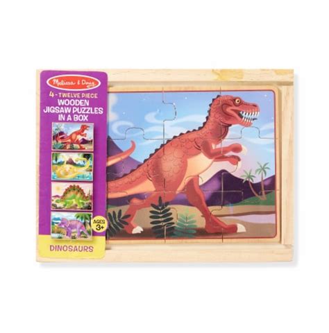 Melissa & Doug® Dinosaur Jigsaw Puzzles in a Box, 4 ct / 12 pc - QFC