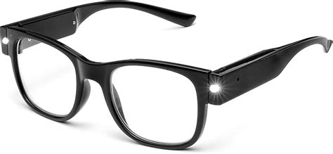 SKYWAY Bright LED Readers with Lights Reading Glasses Lighted Eyewear Clear Vision Unisex ...