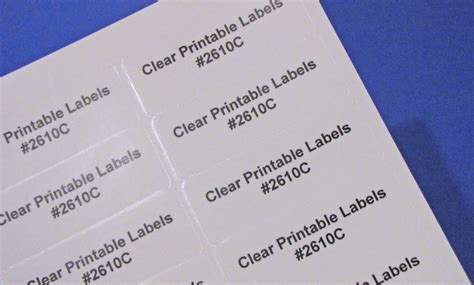 Glossy Clear Laser Printable 30 up Labels 50 Sheets 2 5/8 x 1 #2610C