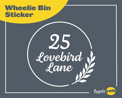 Wheelie Bin Sticker House Number & Street Name Vinyl Decals - Etsy