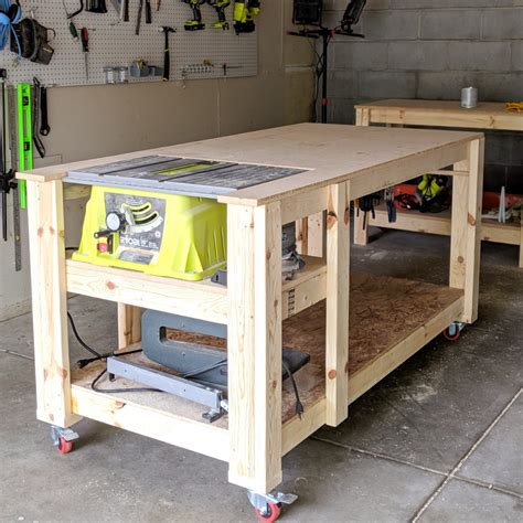 DIY Mobile Workbench with Table Saw | Tylynn M