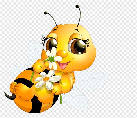 girl bee holding flower illustration, Queen bee, Cute bee free png | Honey bee cartoon, Bee ...