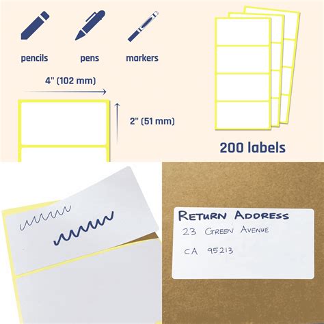 4" x 2" - Multi-Purpose White Labels - TownStix