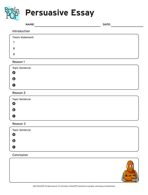 Persuasive Essay Graphic Organizer | BrainPOP Educators