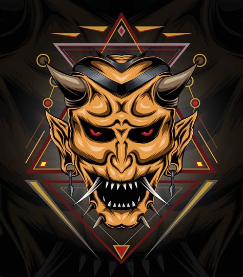 Devil face illustration, head of demon 2503755 Vector Art at Vecteezy