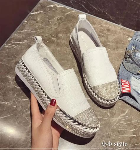 2018 Famous brand European patchwork Espadrilles Shoes Woman genuine leather creepers flats ...