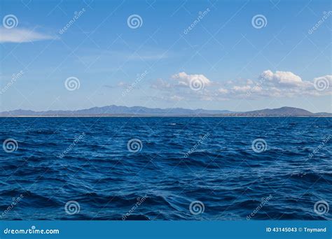 Blue Sea Ocean and Blue Sky Tropical Background Scenery Stock Image ...