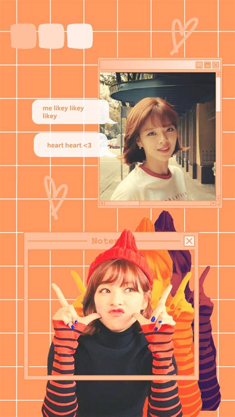 twice jeongyeon likey orange aesthetic wallpaper | Orange aesthetic ...