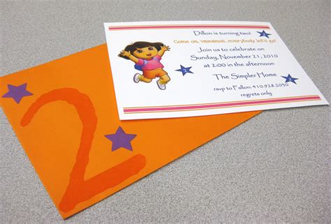 Calligraphy by Shannon: Dora Birthday Invitations