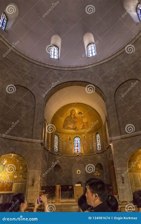 Interior of the Church of Dormition Abbey on Mount Zion in Jerusalem, Israel Editorial Stock ...