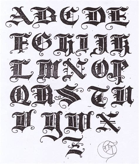 Old English Letters Tattoo Designs - JMT Printable Calendar