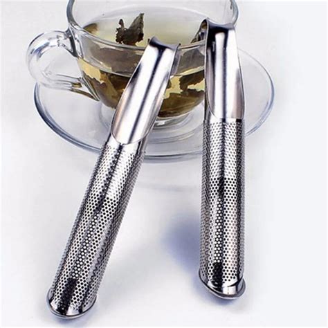 Stainless steel silver pipe teapot tea infuser strainer long handled tablespoon teaspoons mesh ...