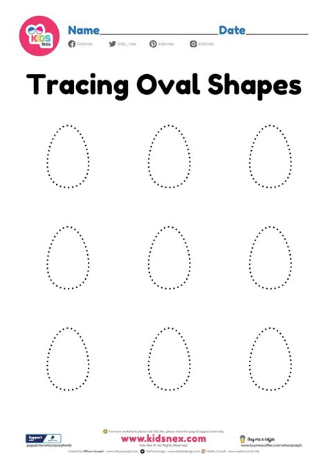 Free Printable PDF - Oval Shape Worksheet for Preschool Kids