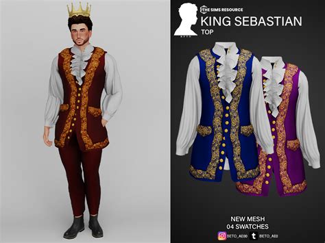 King Sebastian (Top) | Royal clothes, Sims 4 clothing, Sims 4 mods clothes