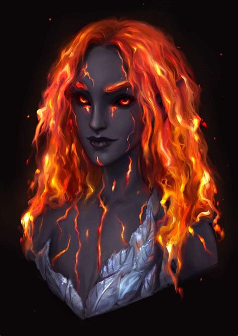 [Art] My fire genasi Pele, done by the amazing Lin Romanov : DnD ...