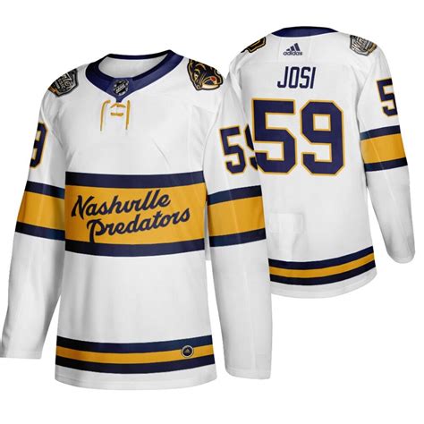 Men's Nashville Predators 59 Roman Josi White 2020 Winter Classic ...