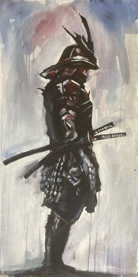 Original samurai watercolor painting Watercolor Art & Collectibles ...