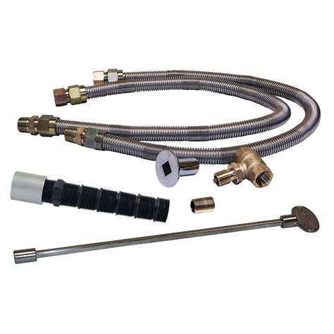 Spotix 1/2-Inch Flex Line and Key Valve Natural Gas Fire Pit Installation Kit