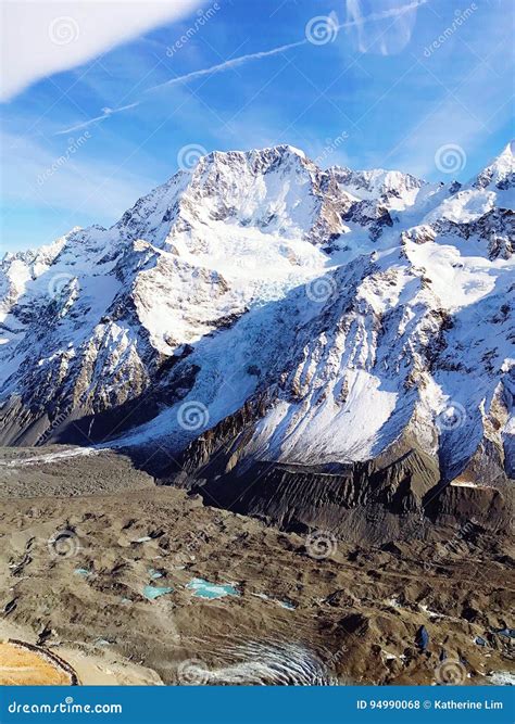 New Zealand Mt Cook -Glaciers.. Stock Photo - Image of skye, clouds: 94990068