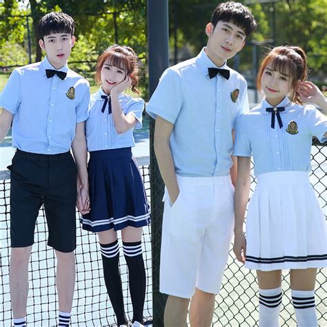 Korean school uniforms white Shirt + Skirt For Student Girls Shirt ...