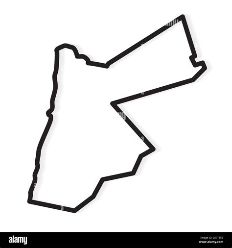 black outline of Jordan map- vector illustration Stock Vector Image ...