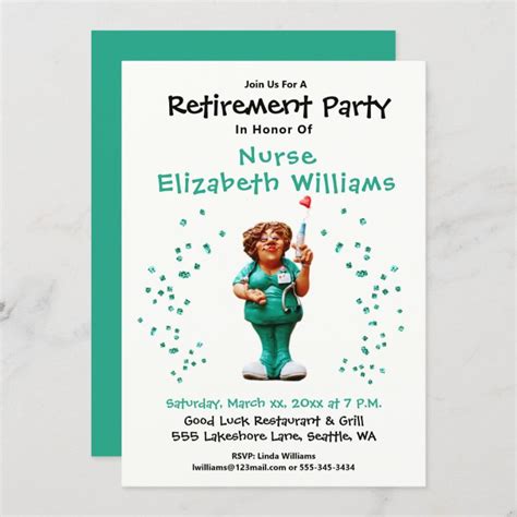 Retirement Party Celebration Medical Nurse Funny Invitation | Zazzle