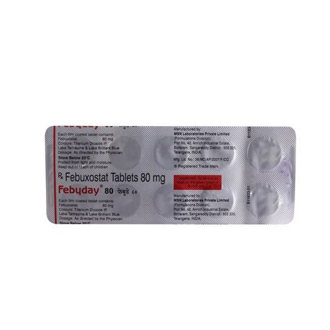 Febuday 80 Tablet 10's Price, Uses, Side Effects, Composition - Apollo Pharmacy