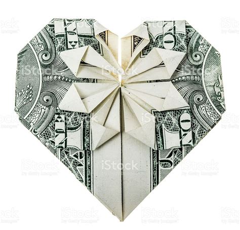 Origami dollar heart isolated on white background | Stock images free, Photo heart, Origami