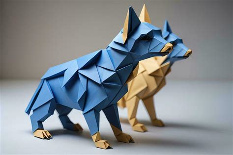 Paper origami animal isolated on solid color background. ai generative ...