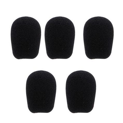 20pcs Black Microphone Headset Foam Sponge Windscreen Mic Cover 6 Sizes ...