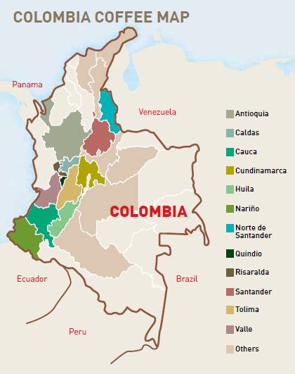 colombia-coffee-regions-map | Jones Brothers Coffee