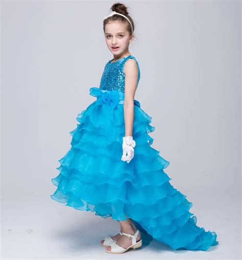 2 12 Years Girls Party Princess Dress 2018 New Girl Formal Sequined ...