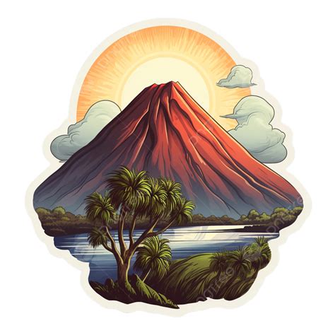 Beautiful Paricutin Volcano Mexico Sticker, Paricutin, Sticker, Wonders PNG Transparent Image ...