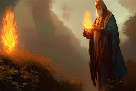 Moses at the Burning Bush - AI Generated Artwork - NightCafe Creator