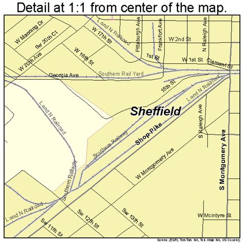 Sheffield Alabama Street Map 0169648