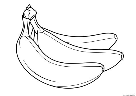 Coloriage banane fruit maternelle - JeColorie.com