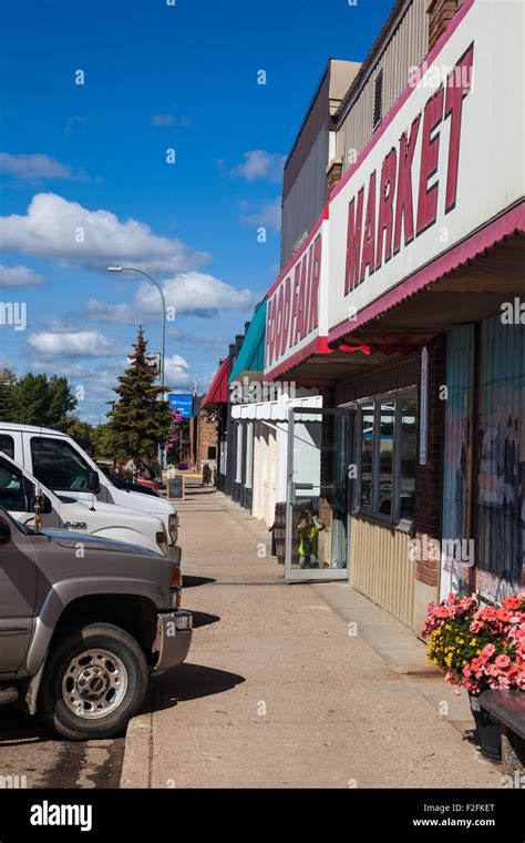 Quiet main street in the town of Castor, Alberta Stock Photo - Alamy