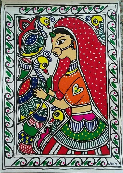 Easy Folk Art Madhubani Painting - Download Free Mock-up