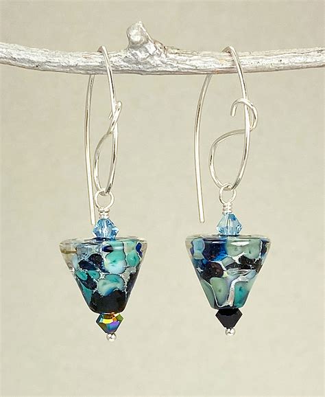 Lampwork Glass Bead Drop Earrings - Bunting Hill Arts