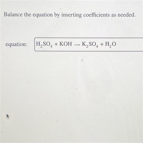 Solved Balance the equation by inserting coefficients as | Chegg.com