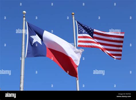 Texas flag, Lone Star State flag and United States of America US flag ...