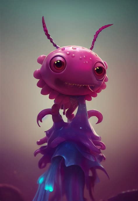 character design, 4, cute pixar chibi pink dragon with | Midjourney ...