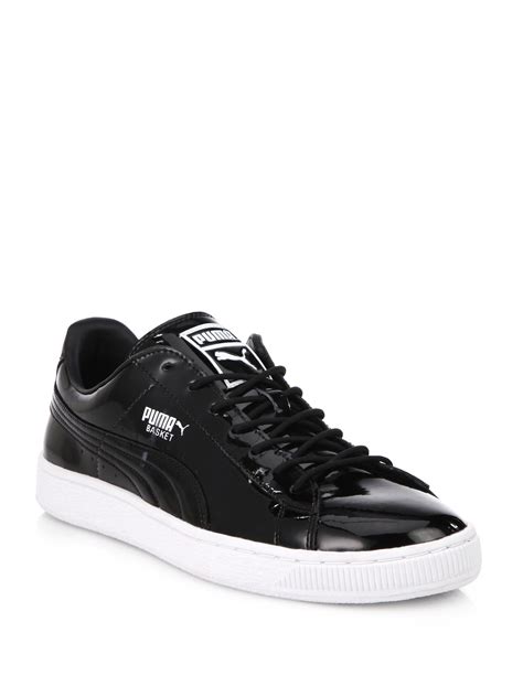 PUMA Basket Patent Leather Sneakers in Black - Lyst