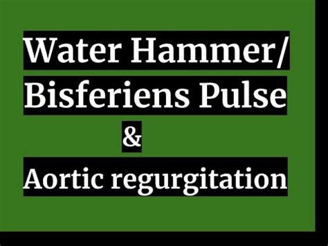 Water Hammer/ Bisferiens Pulse & Aortic regurgitation' - YouTube