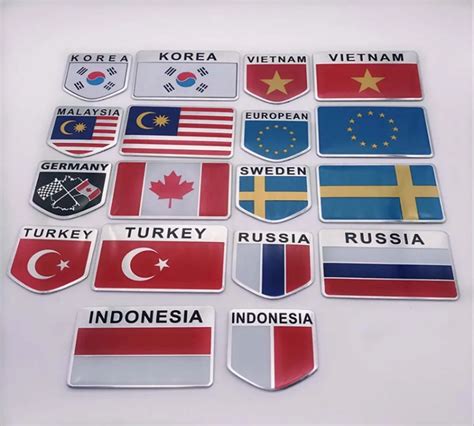 National Flag Car Stickers Side Door Labeling Car Personality Metal ...