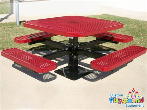 Commercial Grade Octagonal Expanded Metal Pedestal Table