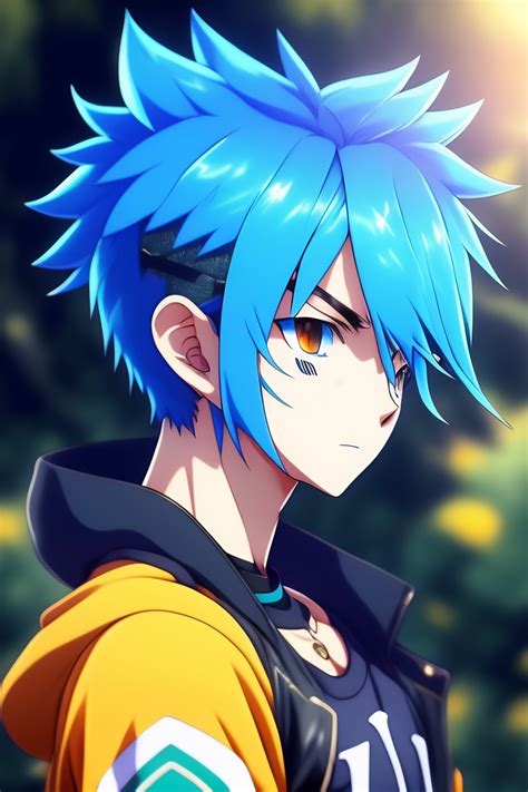 Anime Boy With Blue Hair